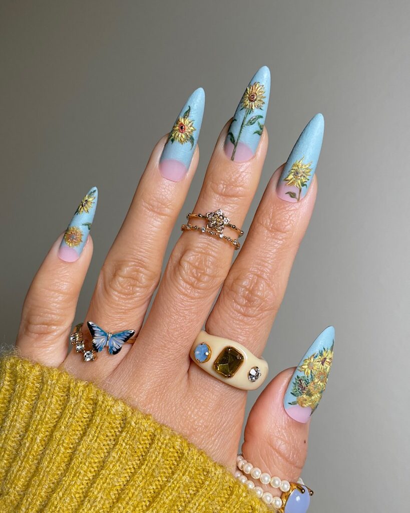 Beach Coded Nails