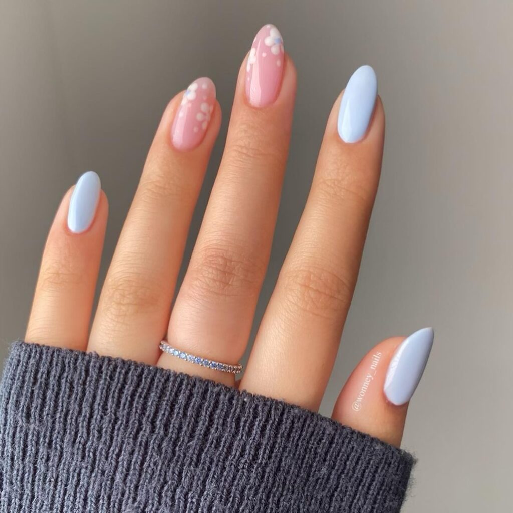 Sky Blue Nails