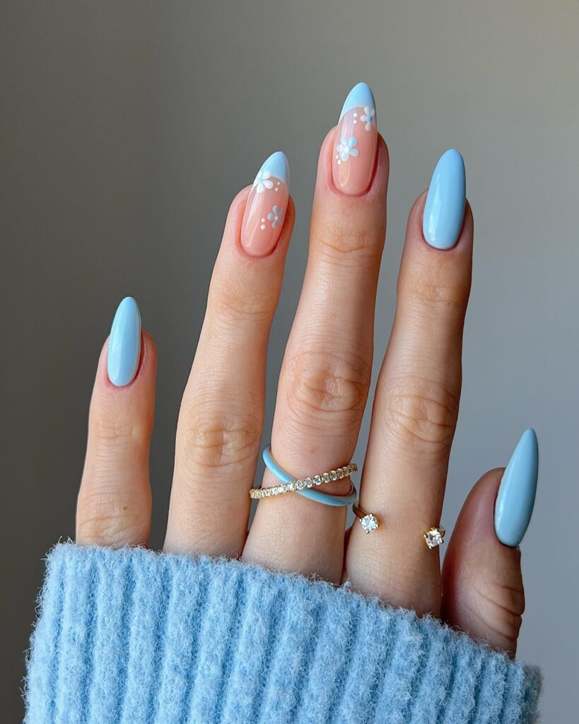 Sky Blue Nails