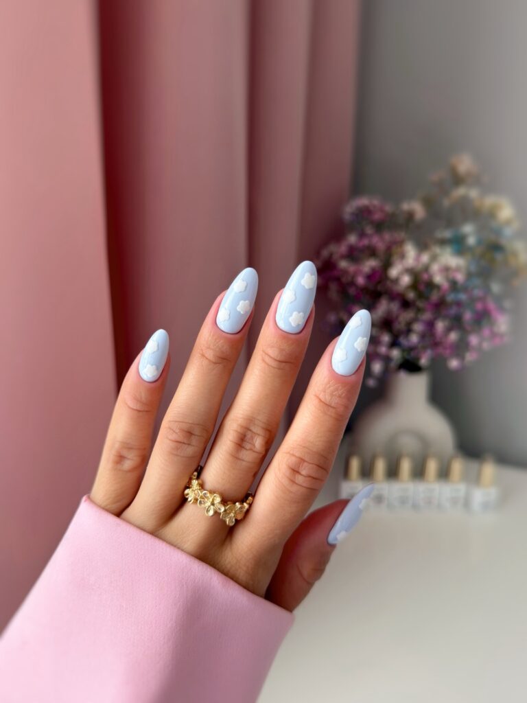 Sky Blue Nails
