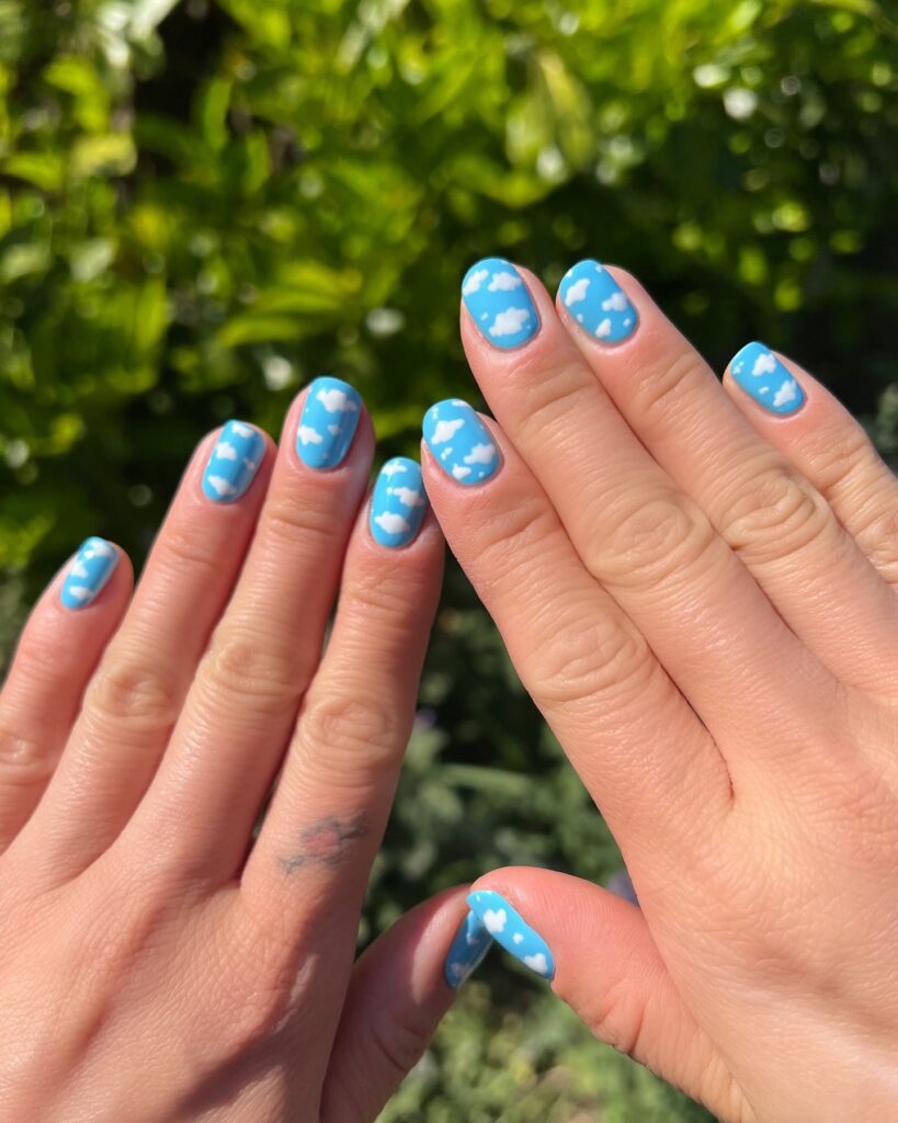 Sky Blue Nails