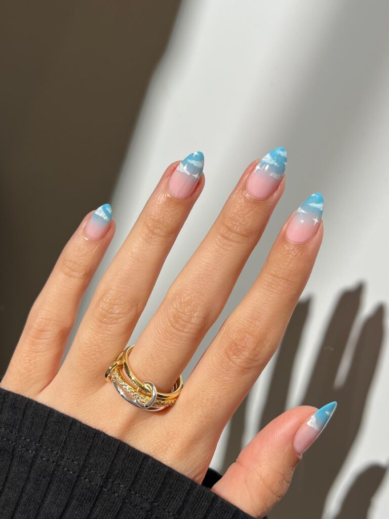Sky Blue Nails