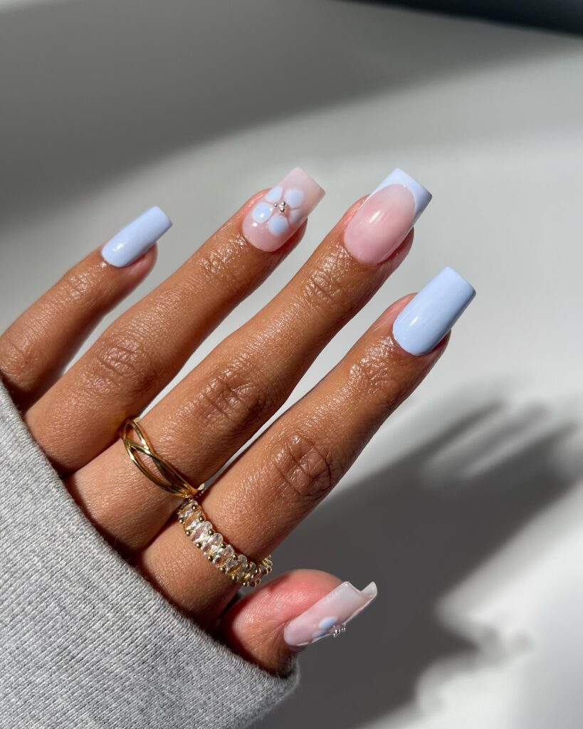 Sky Blue Nails