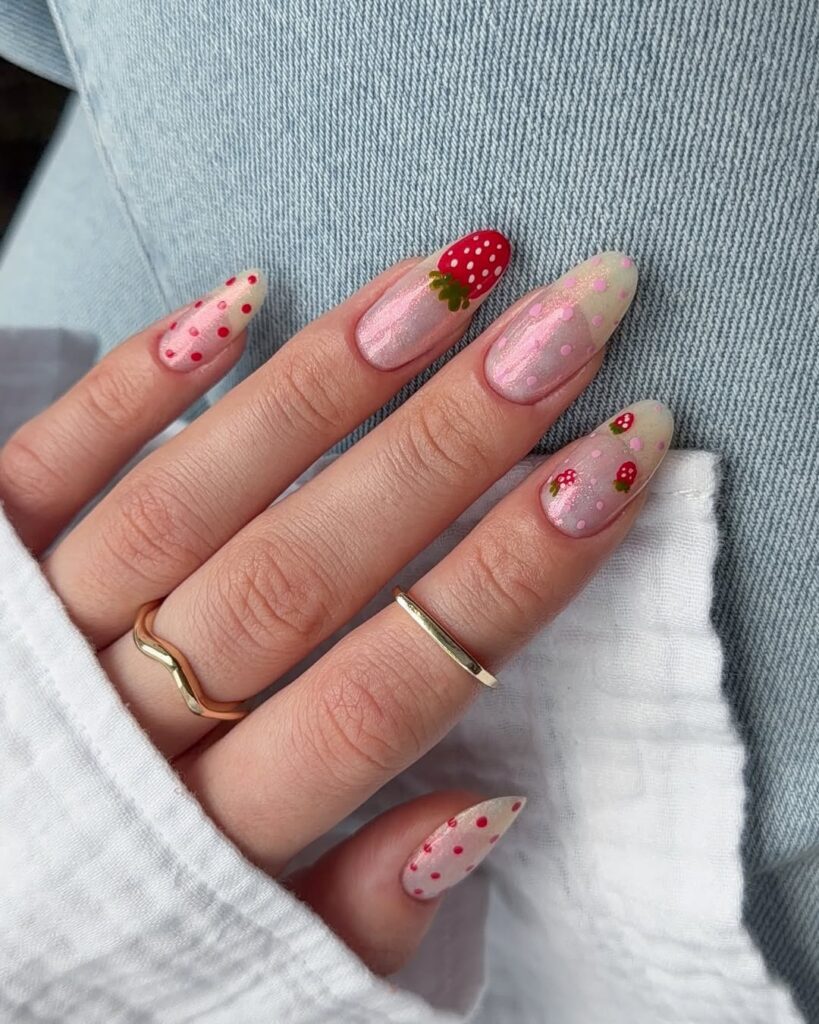 Strawberry Milkshake Nails