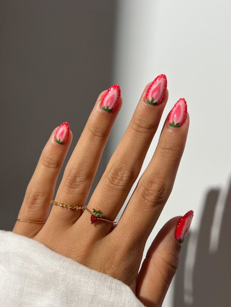 Strawberry Milkshake Nails