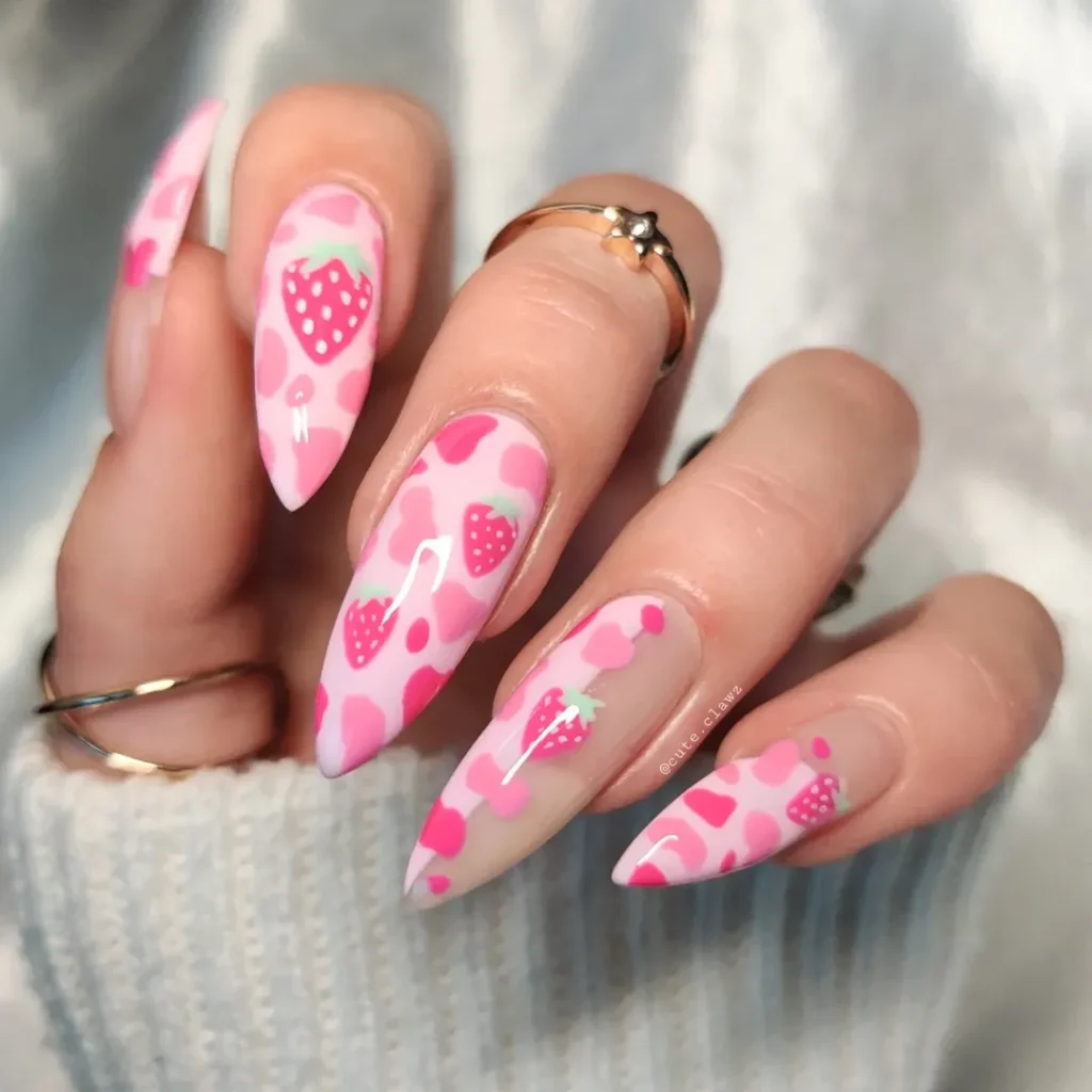 Strawberry Milkshake Nails