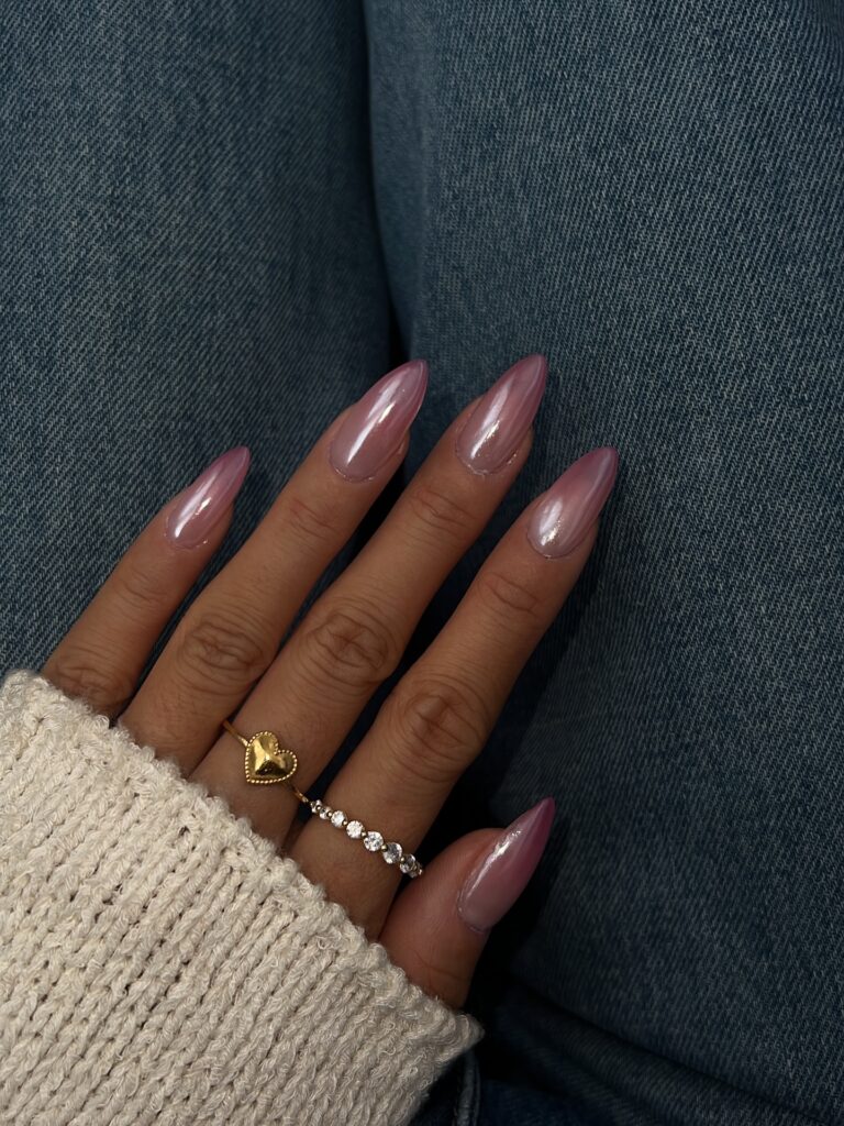 Barbie Pink Chrome Nails